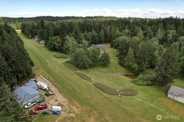 Aerial of runway