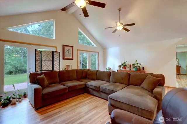 Living room with oversized couch