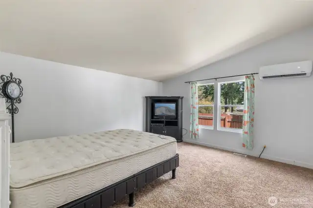 Bedroom #3 with mini split & walk in closet. (Bed Included)