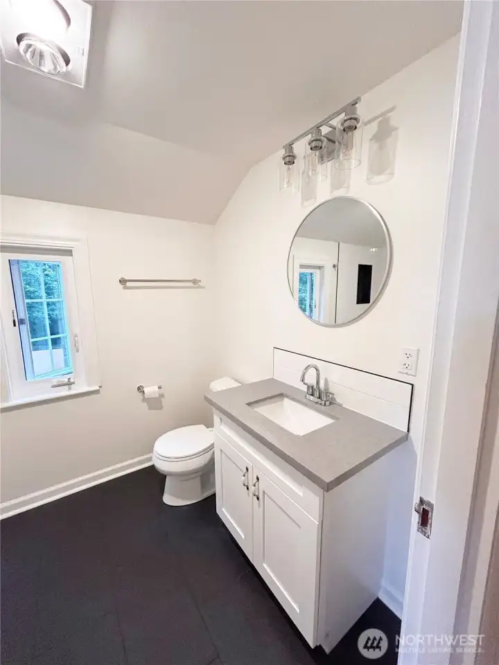 Upstairs Full Bathroom with slate floors