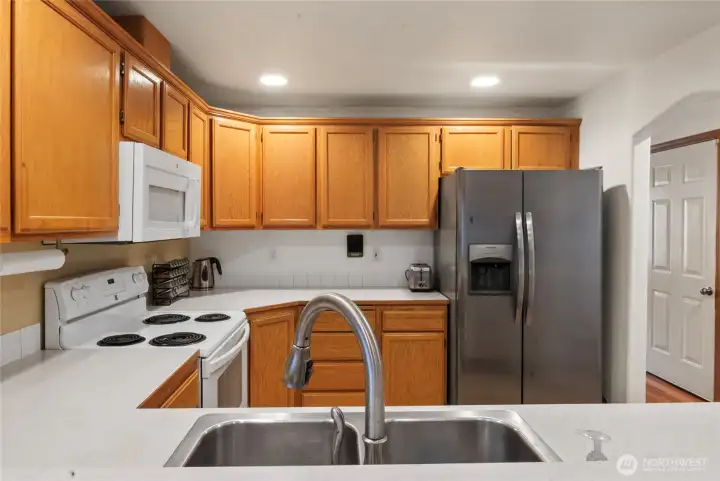 There is a large kitchen pantry to the right.