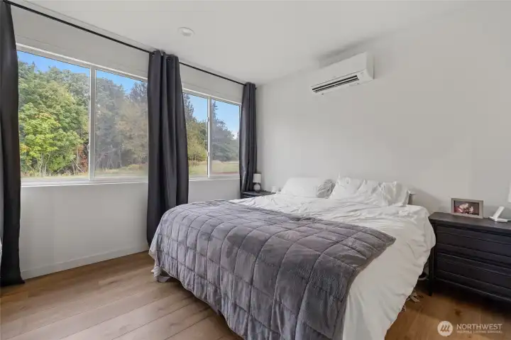 Primary bedroom with mini split