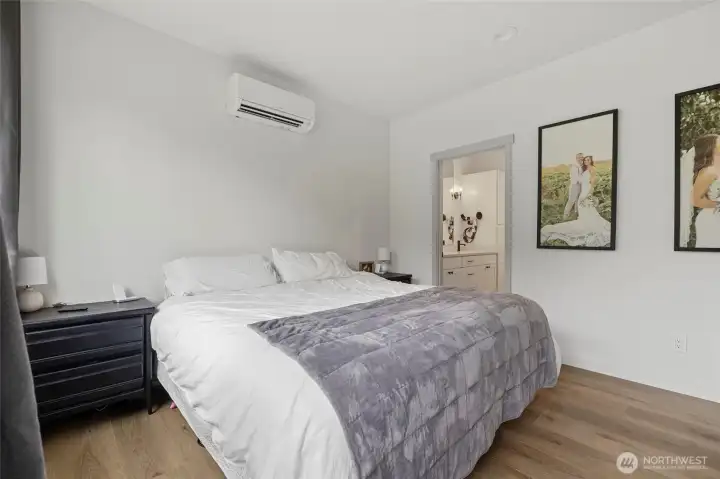Primary bedroom and bath