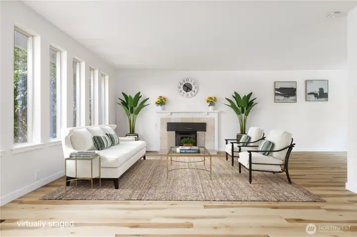 Spacious living room - virtually staged