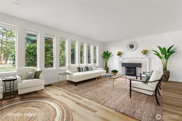 Spacious living room - virtually staged