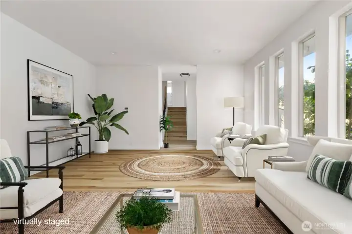 Spacious living room - virtually staged
