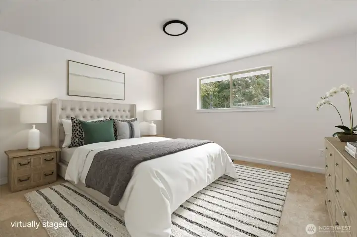 Primary bedroom - Virtually staged