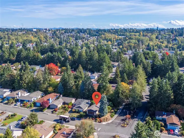 Aerial view of Huntington Park, which offers clubhouse, pool, sauna, and so much more.