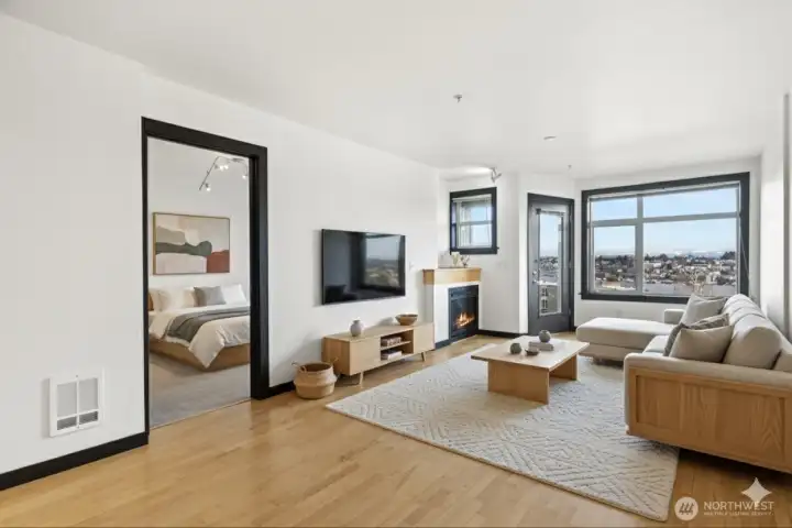 Virtually staged Living room