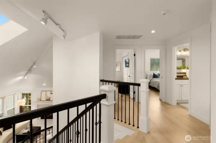 Rich white oak hardwoods throughout