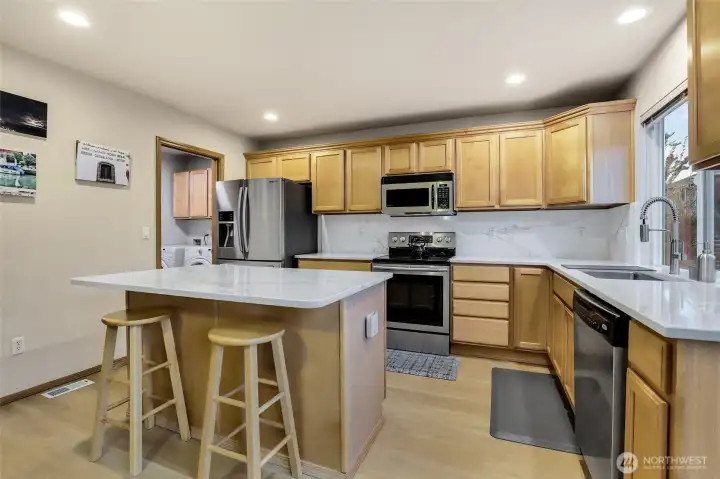 Access to garage through the mud/laundry room
