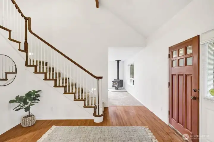 View from entry into living room.