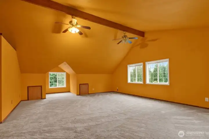 Large family/bonus room above garage.