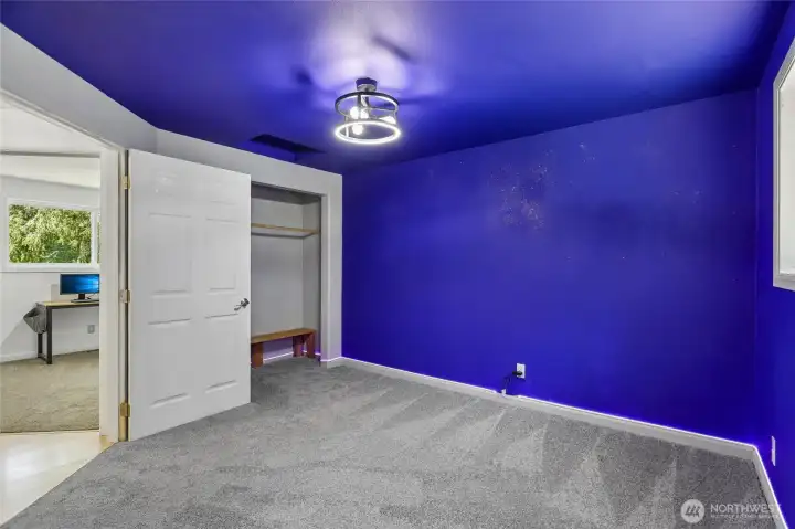 The primary bedroom is an ideal escape at the end of the day.