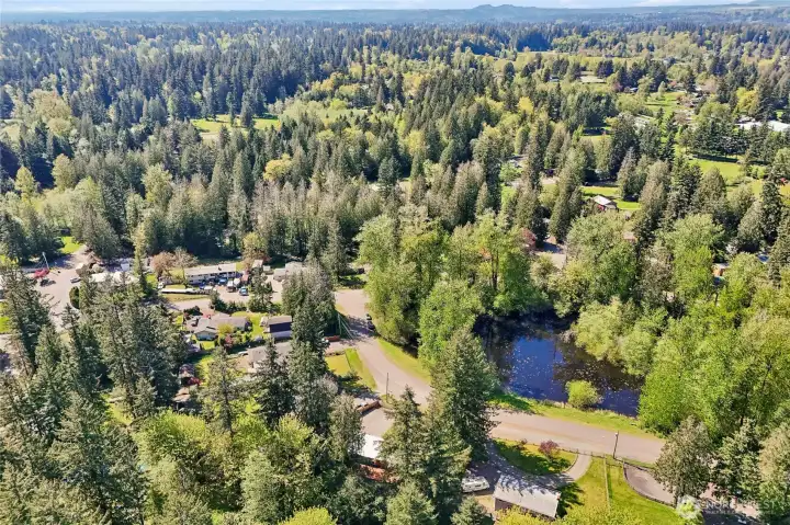 Peaceful setting directly across from a tranquil pond.