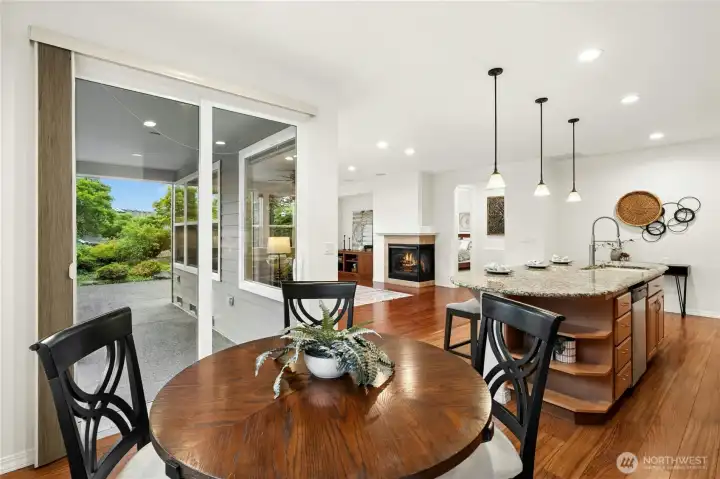 Dining area that opens to covered patio.