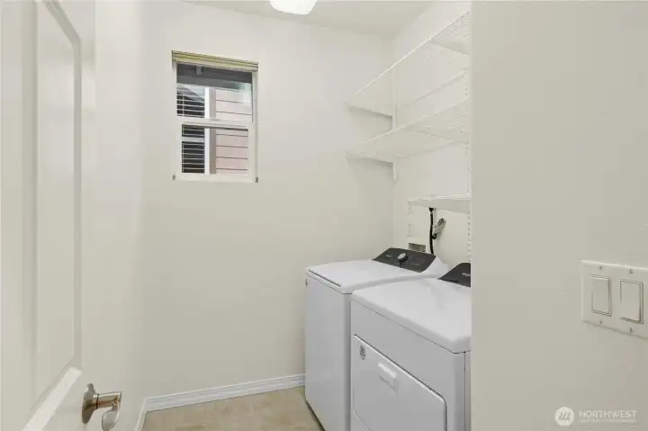 Roomy laundry room.