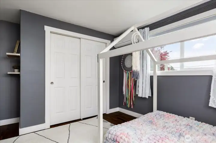 Double closet from the 3rd corner bedroom