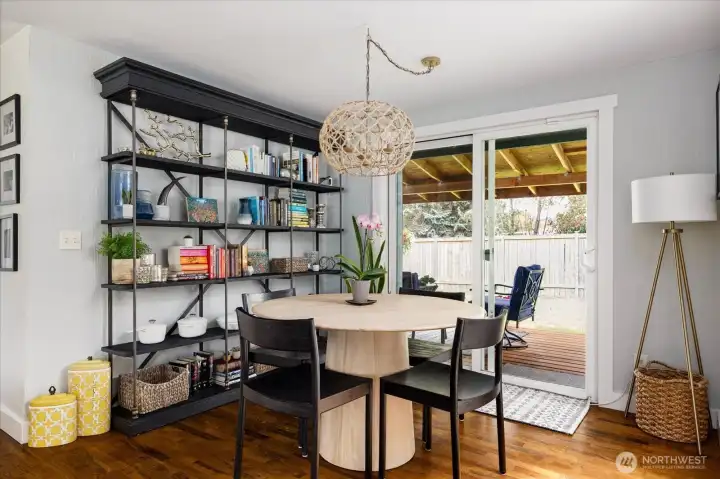 Dining area off the kitchen and easy access to the back decks.