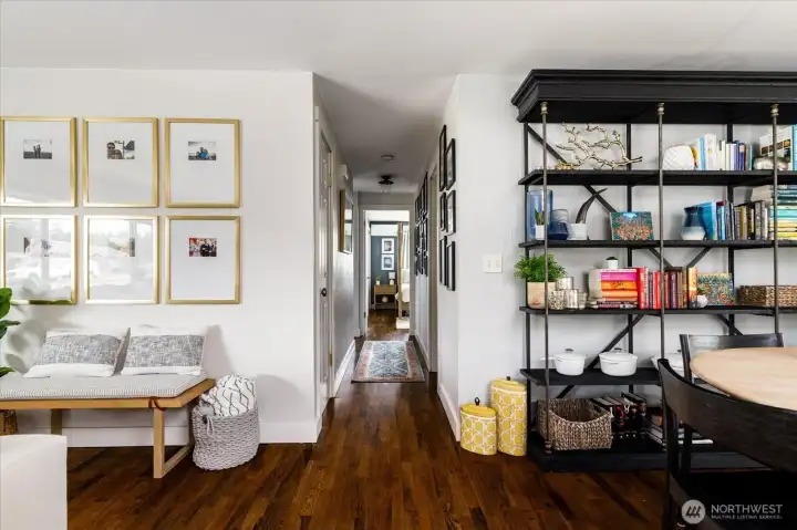 Standing in the living room looking down the main hallway