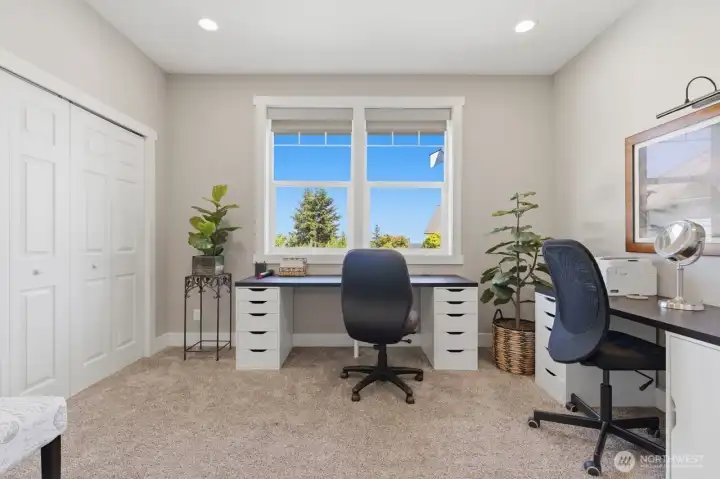 Third bedroom with large closet and window.