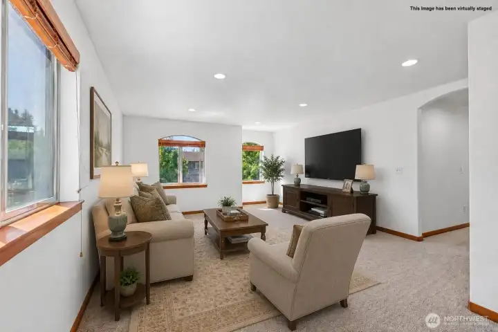 Upper level bonus room virtually staged