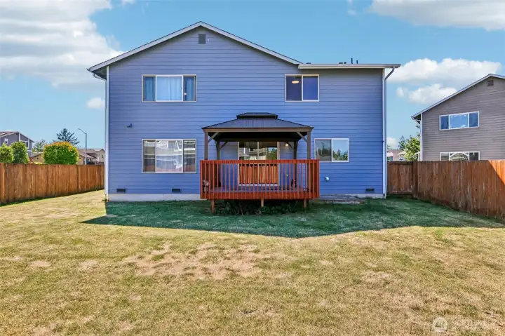 Fully fenced back yard