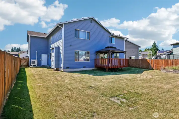 Fully fenced back yard