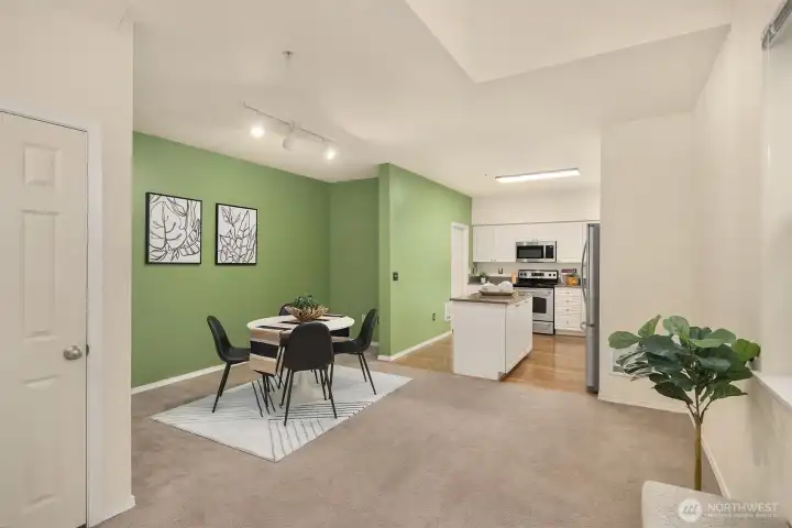Dining room and kitchen Dining room and kitchen