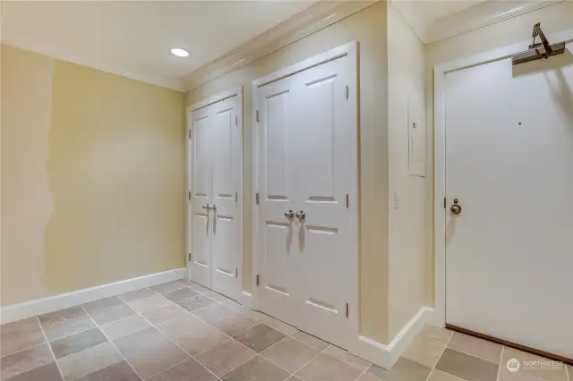 Closets in Entry area.