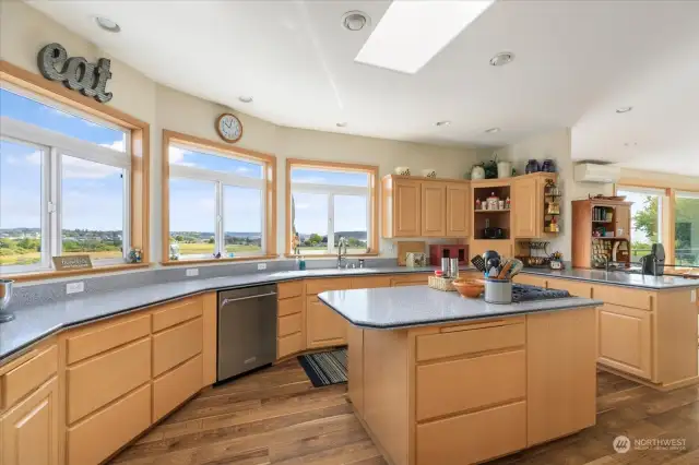 Upper Level, spacious Kitchen with lots of natural light and great views