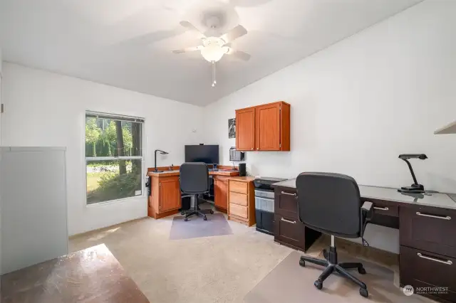 3rd bedroom, with built-ins, currently as an office