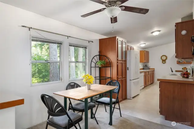 Dining area open to kitchen