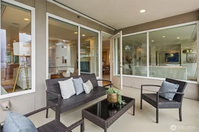 Grab your favorite beverage and step out to the covered balcony.