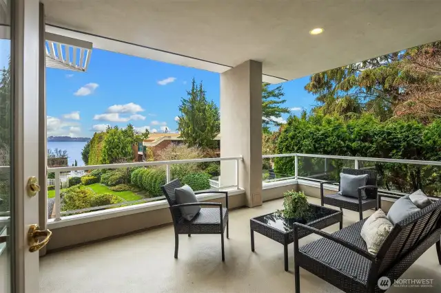 The balcony faces west for lake & sunset views.