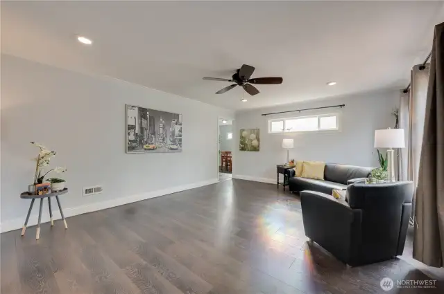Huge great room meets you as you enter