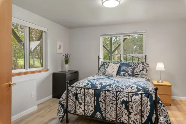 This is the bonus room downstairs, with wonderful views of the golf course.
