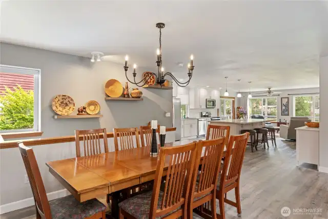 The large dining area is perfect for gatherings of all sorts!
