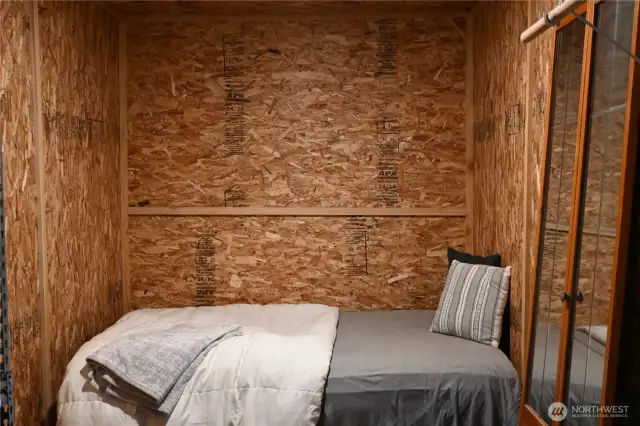 Conex currently setup w/half dry apt/bunkroom, other half is storage