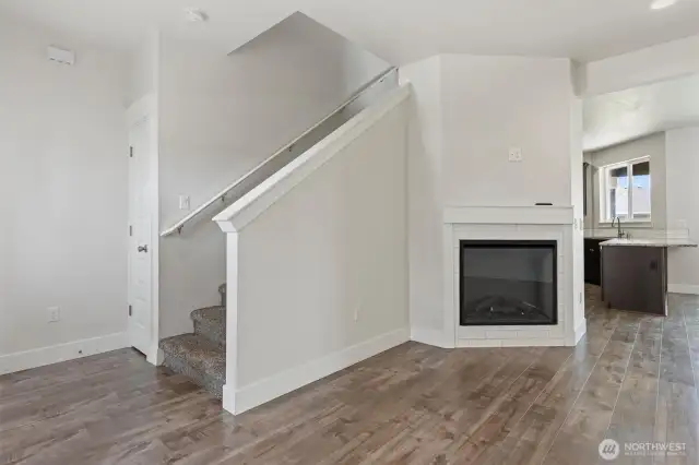 Electric fireplace in living room