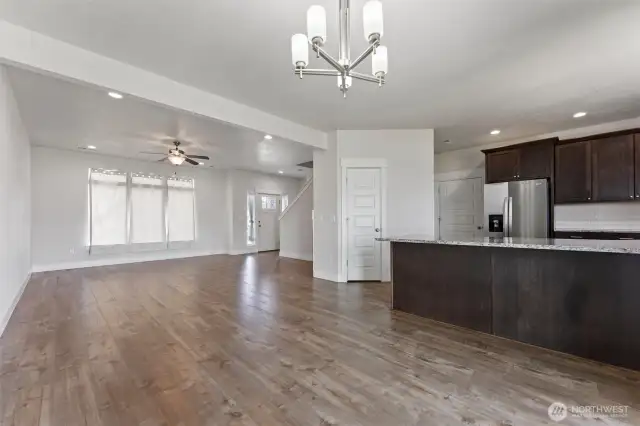 Dining area open to living room