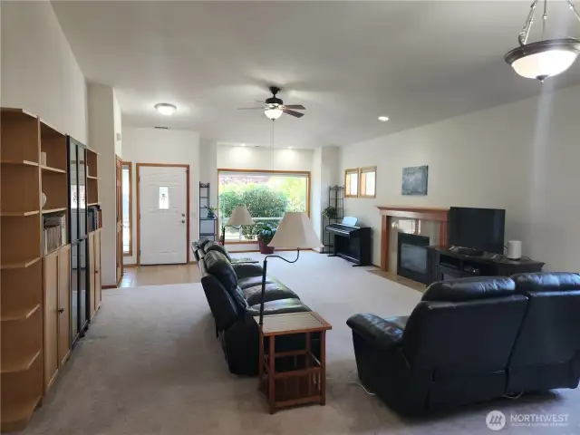 A different angle of the great room & huge picture window.