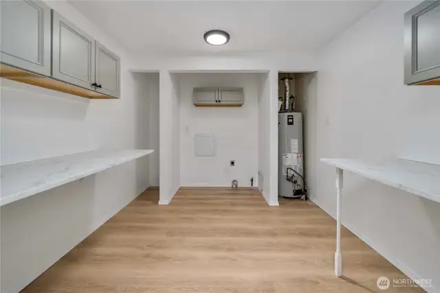 Spacious laundry room.