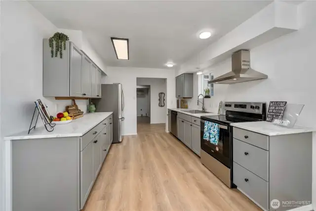 Brand new cabinets and SS appliances.