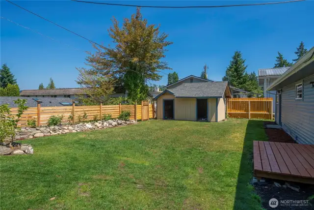 Many fruit trees have been planted and a new fence.