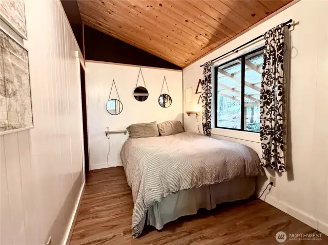 Bedroom is bright and cheerful