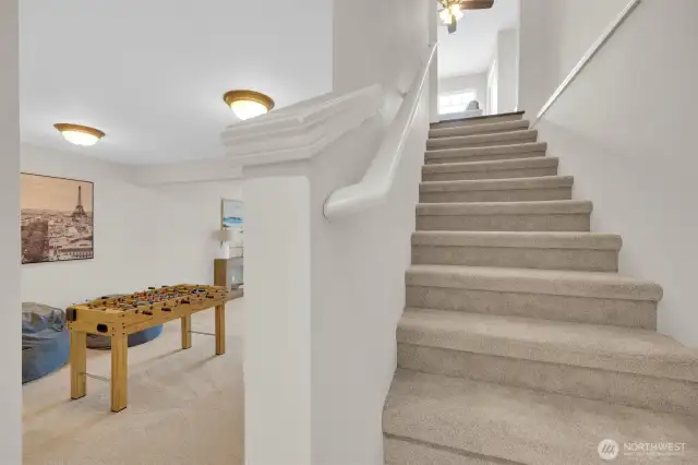 Downstairs to family/den/game room