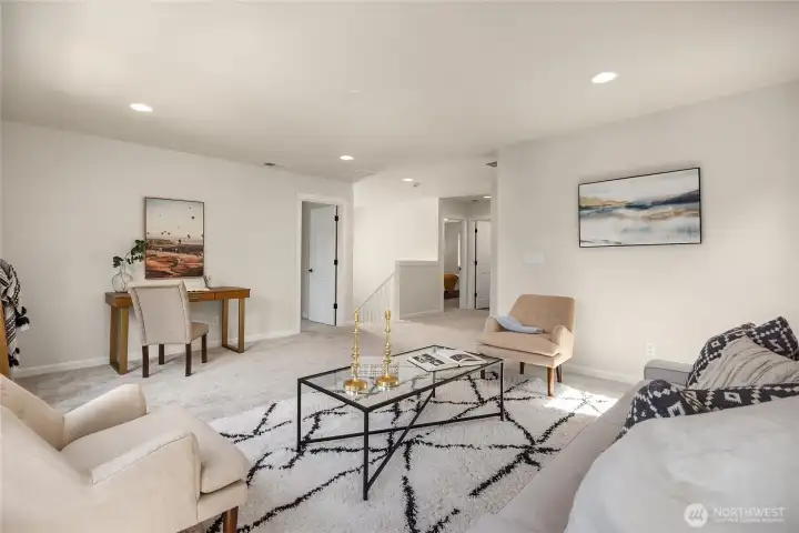On the upper-level you will find a flex space that is perfect for another gathering place, home-theater, game room, or other flexible use.