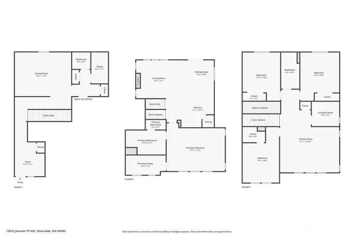 Floorplan with electronic measurements. Look at all the closets! And they are so big!