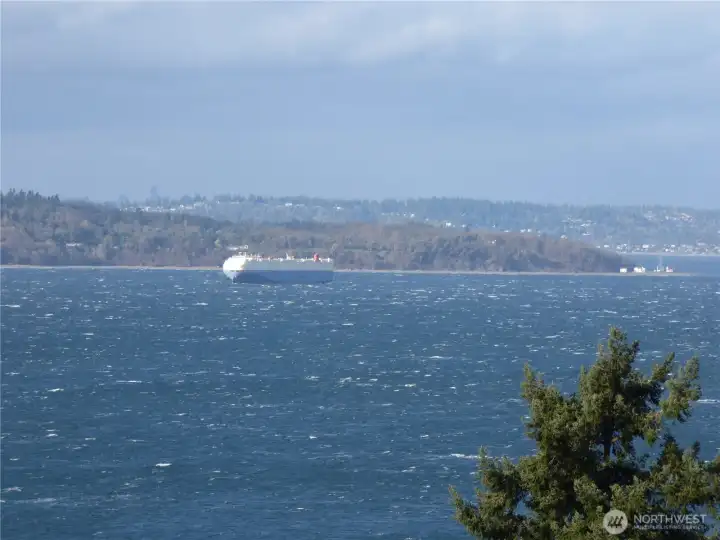 You can see Pt. Robinson at the tip of Vashon/Maury Island... and on a clear day, a few of the buildings in downtown Seattle and Mt Baker come into view!